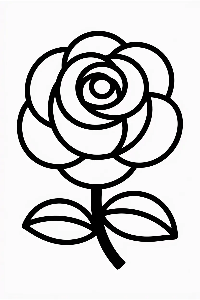 Rose flowers Design 4 - Rose Flowers Coloring Pages Free Printable for Kids