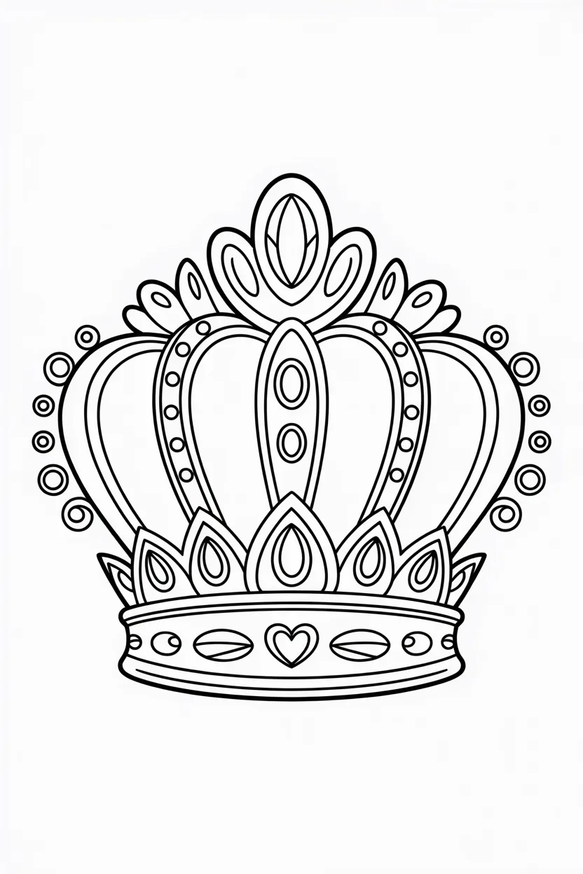 Royal crown Design 2 - Royal Crown Coloring Pages Free Printable