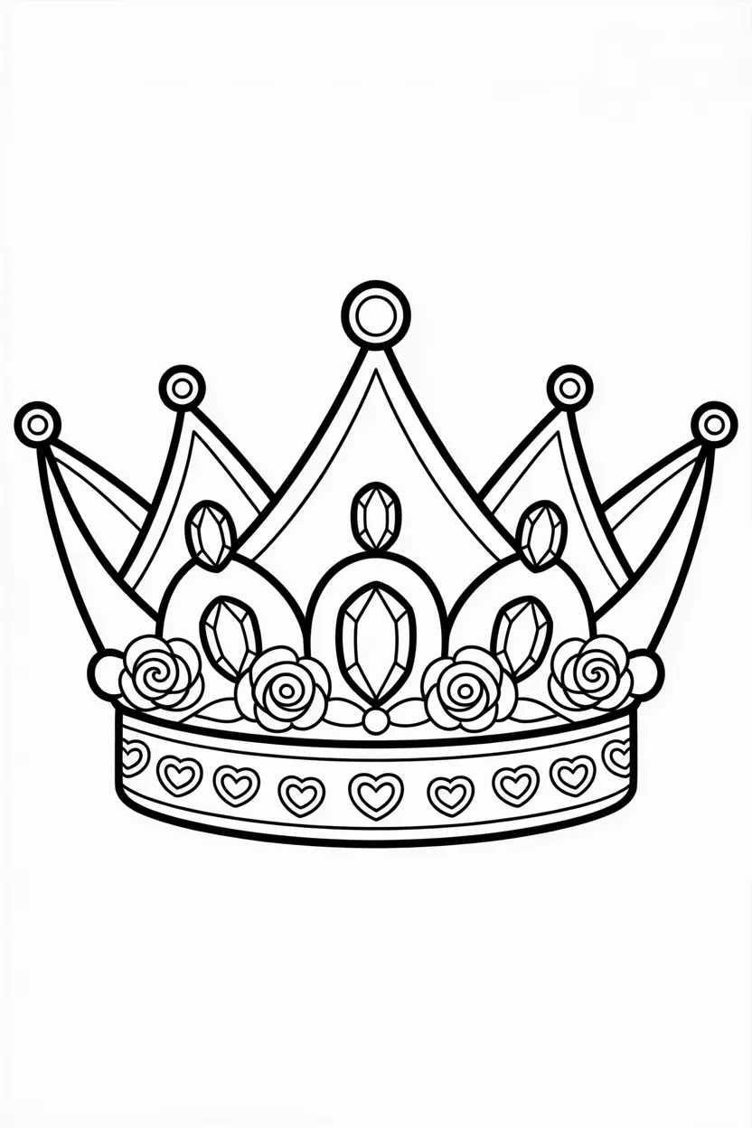 Royal crown Design 3 - Royal Crown Coloring Pages Free Printable