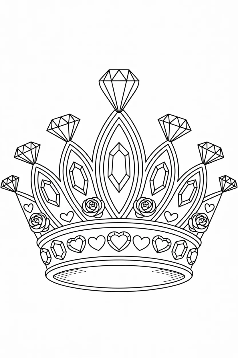 Royal crown Design 4 - Royal Crown Coloring Pages Free Printable