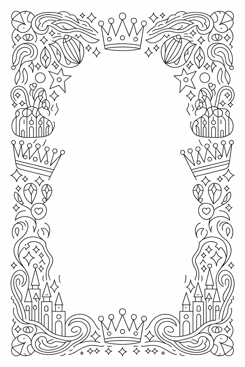 Royal frame Design 1 - Royal Frame Coloring Pages Free Printable for Kids - Elega