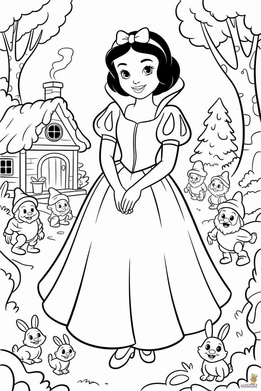 Snow white Design 1 - Snow White Coloring Pages Free Printable for Kids & Adults (4)
