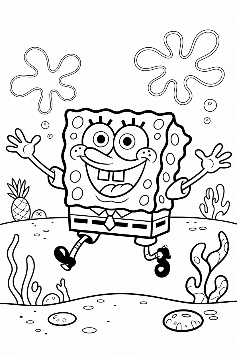 Spongebob pineapple house - Spongebob Coloring Pages Free Printable