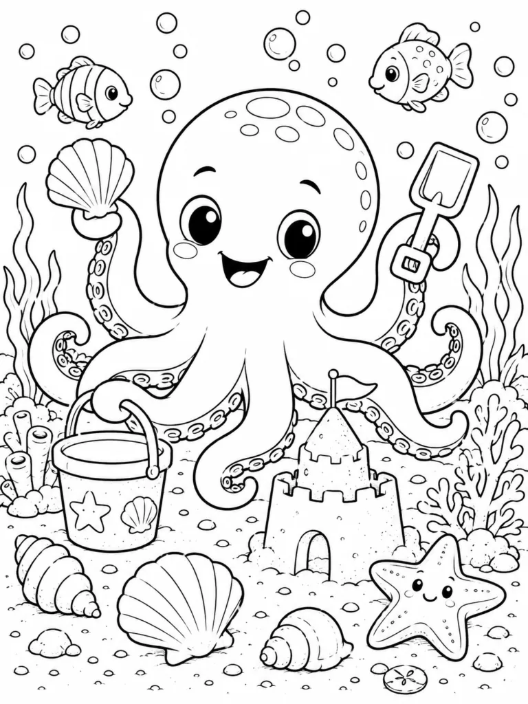 Summer beach Design 12 - Summer and Beach Coloring Pages Free Printable