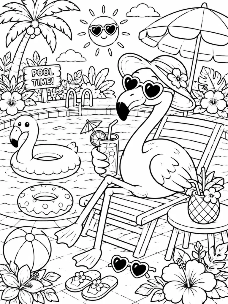 Summer beach Design 14 - Summer and Beach Coloring Pages Free Printable