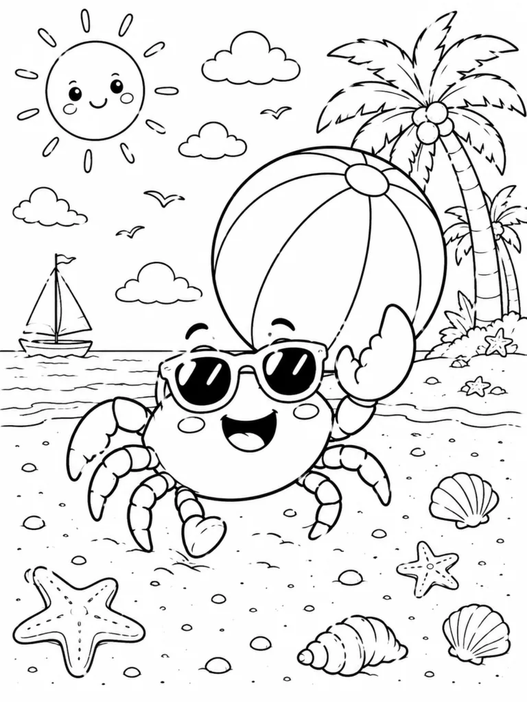 Summer beach Design 15 - Summer and Beach Coloring Pages Free Printable