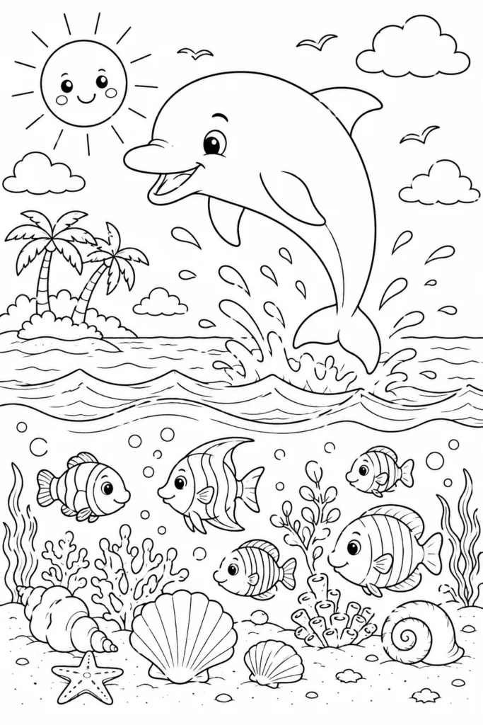 Summer beach Design 18 - Summer and Beach Coloring Pages Free Printable