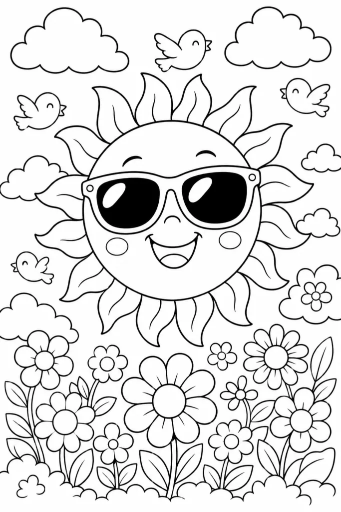 Summer beach Design 21 - Summer and Beach Coloring Pages Free Printable