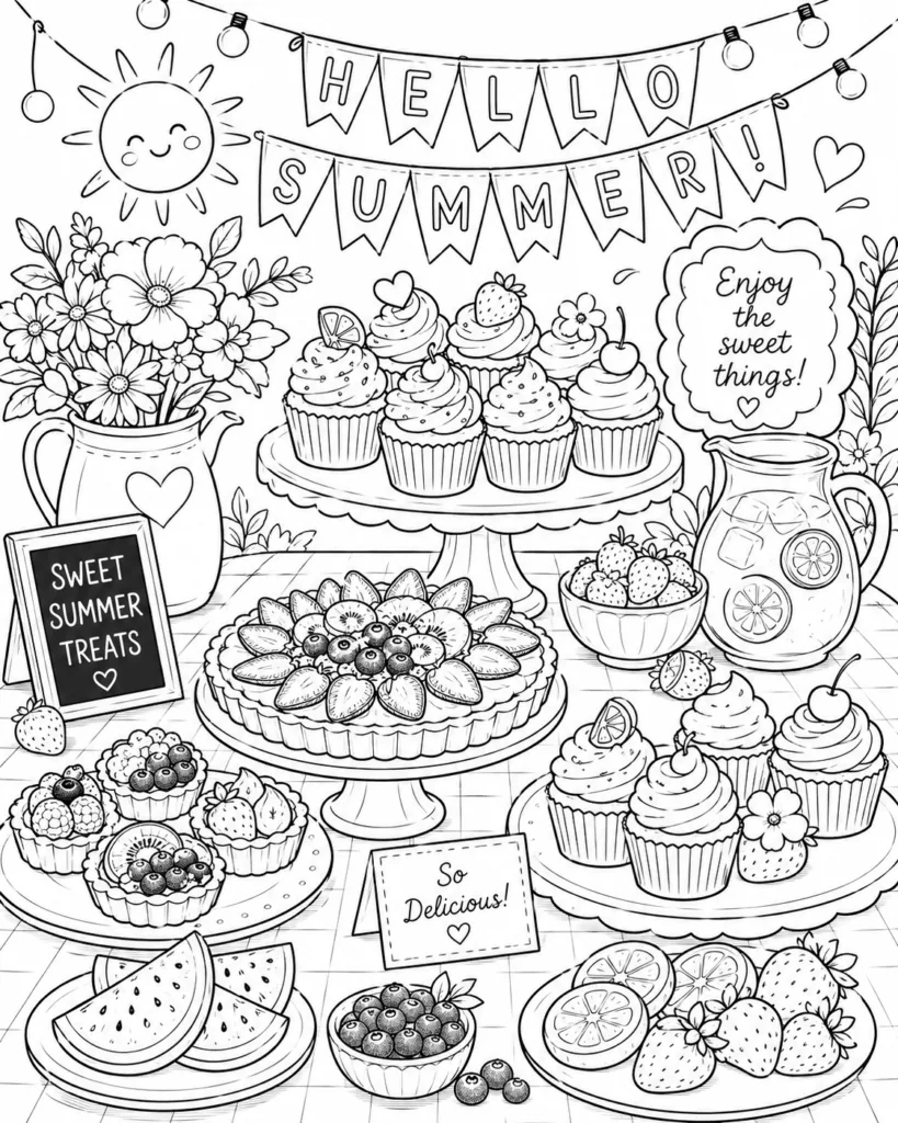 Summer beach Design 9 - Summer and Beach Coloring Pages Free Printable