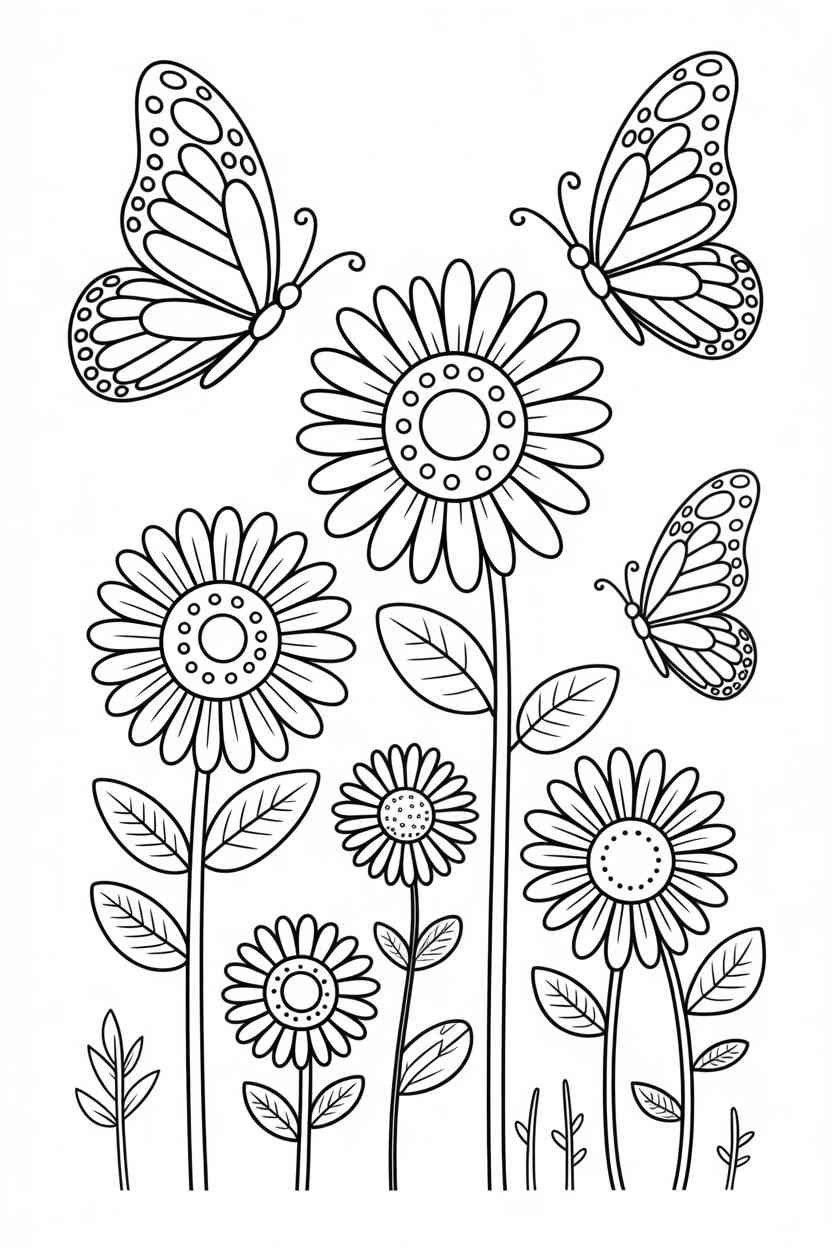 Sunflowers - Sunflowers Coloring Pages Free Printable – Bright, Happy Art Time for Kids! (2)