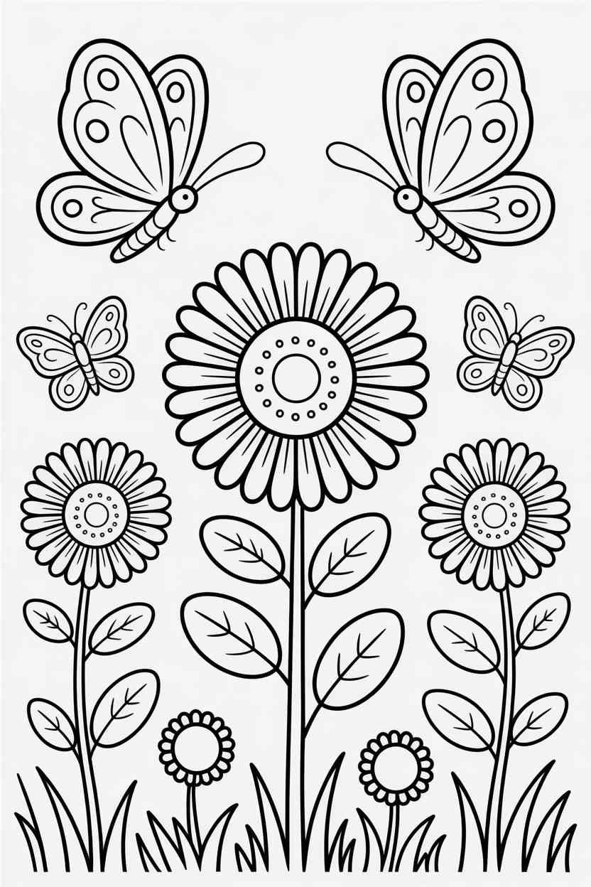 Sunflowers - Sunflowers Coloring Pages Free Printable – Bright, Happy Art Time for Kids! (4)