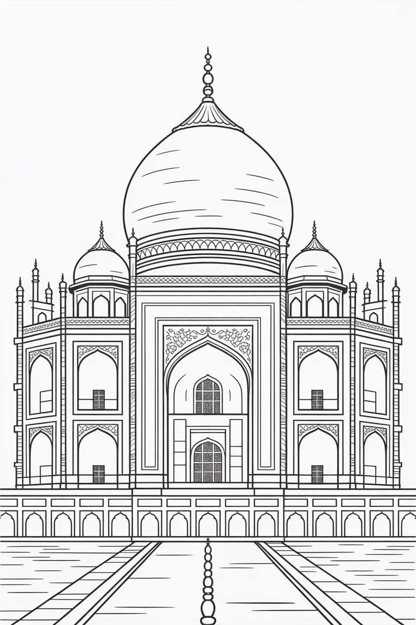 Taj mahal Design 2 - Taj Mahal Coloring Pages Free Printable - Stunning