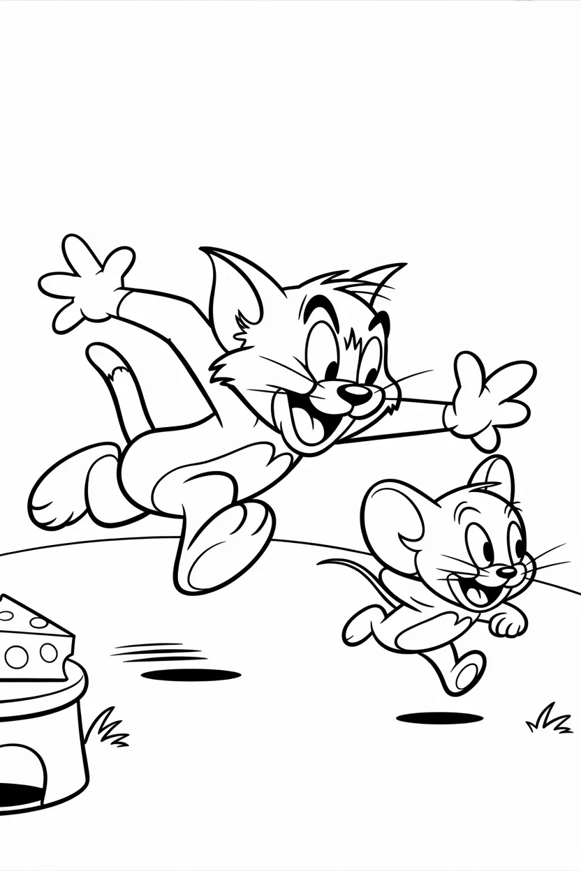 Tom jerry Design 1 - Tom and Jerry Coloring Pages Free Printable for Kids