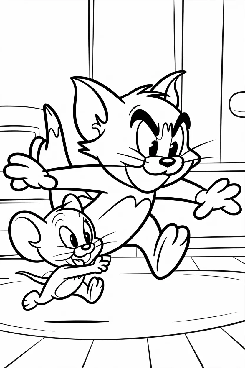 Tom jerry Design 4 - Tom and Jerry Coloring Pages Free Printable for Kids