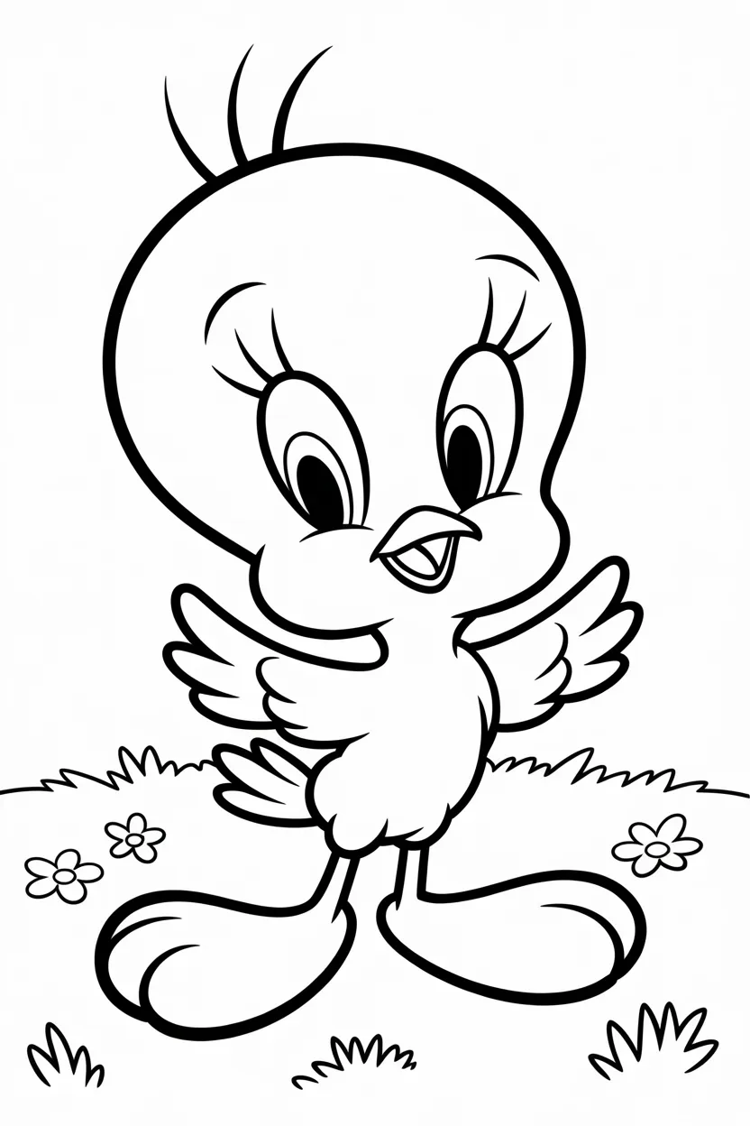 Tweety Design 1 - Tweety Coloring Pages Free Printable for Kids - Cute & Bird (2)