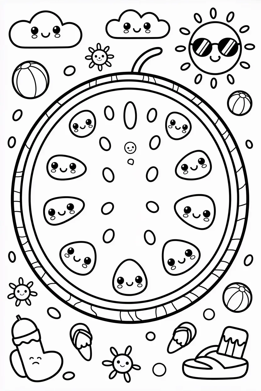 Watermelon Design 1 - Watermelon Coloring Pages Free Printable
