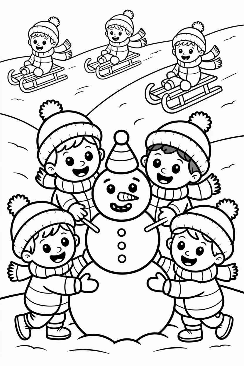 Winter fox snow - Winter Coloring Pages Free Printable for All Ages