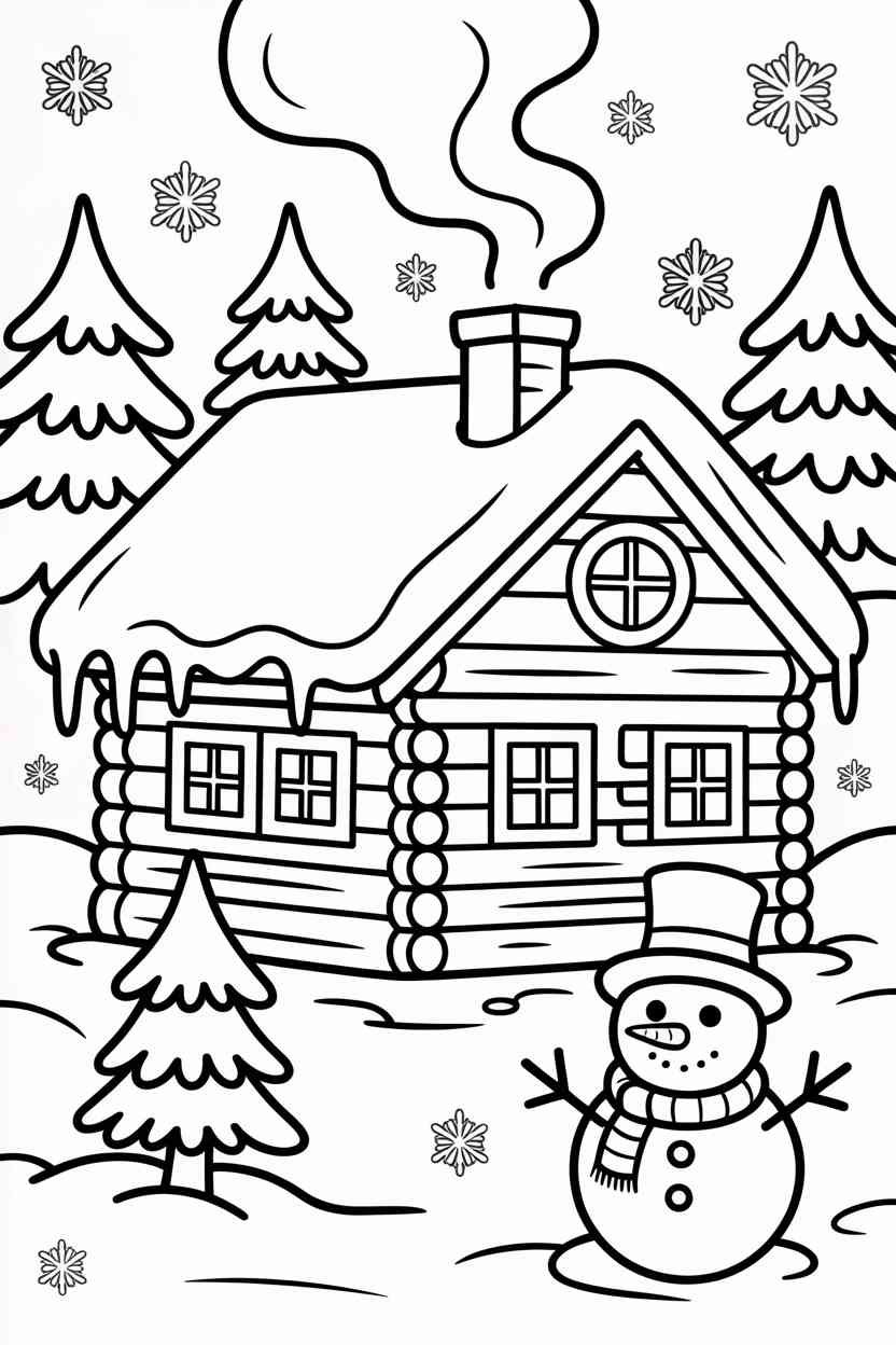 Winter hot cocoa - Winter Coloring Pages Free Printable for All Ages