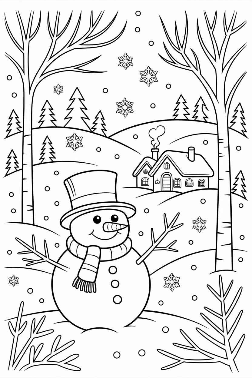 Winter penguin - Winter Coloring Pages Free Printable for All Ages