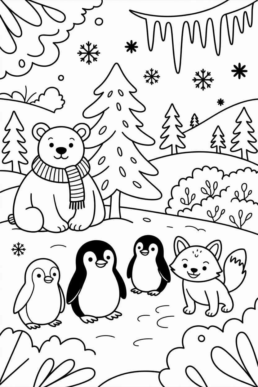 Winter snowflake - Winter Coloring Pages Free Printable for All Ages